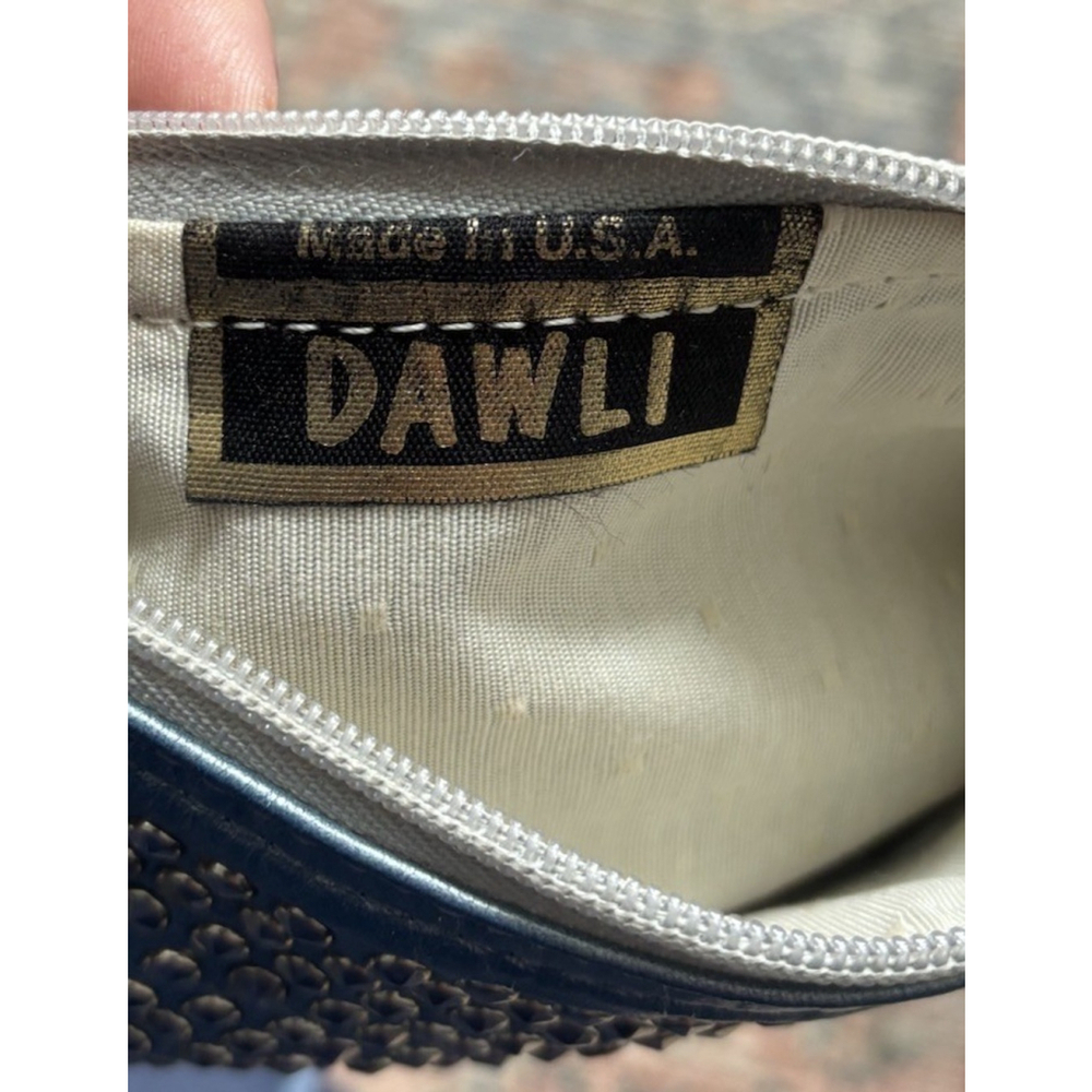DAWLI Genuine Leather Made USA Vintage Crossbody Purse Dark Blue! - Picture 5 of 5